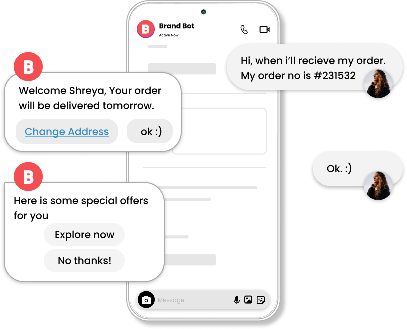 WhatsApp chatbot delivery update